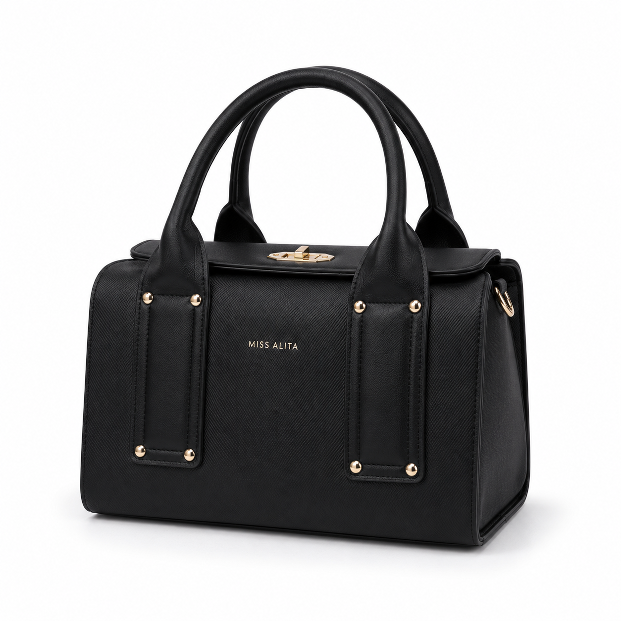 Miss Alta Black Structured Handbag