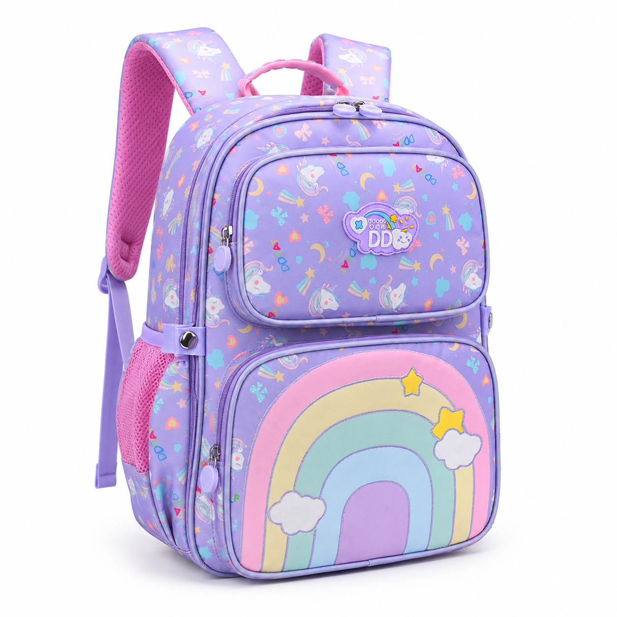 DD Cat Rainbow Kids Backpack gallery image