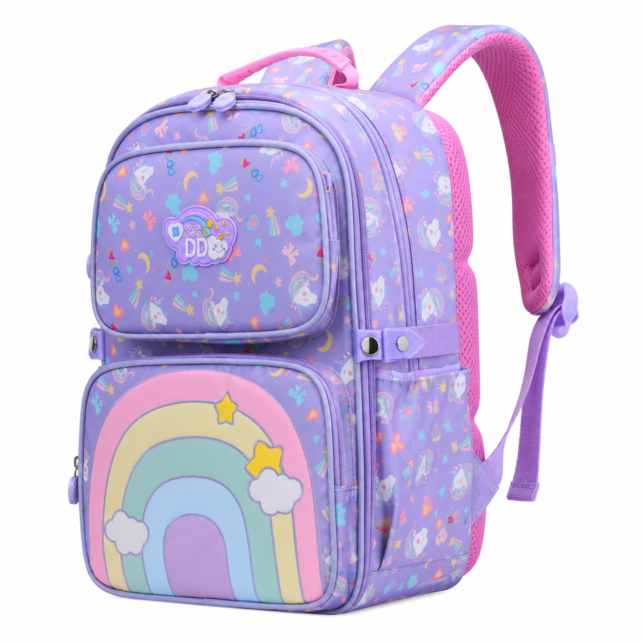 DD Cat Rainbow Kids Backpack gallery image